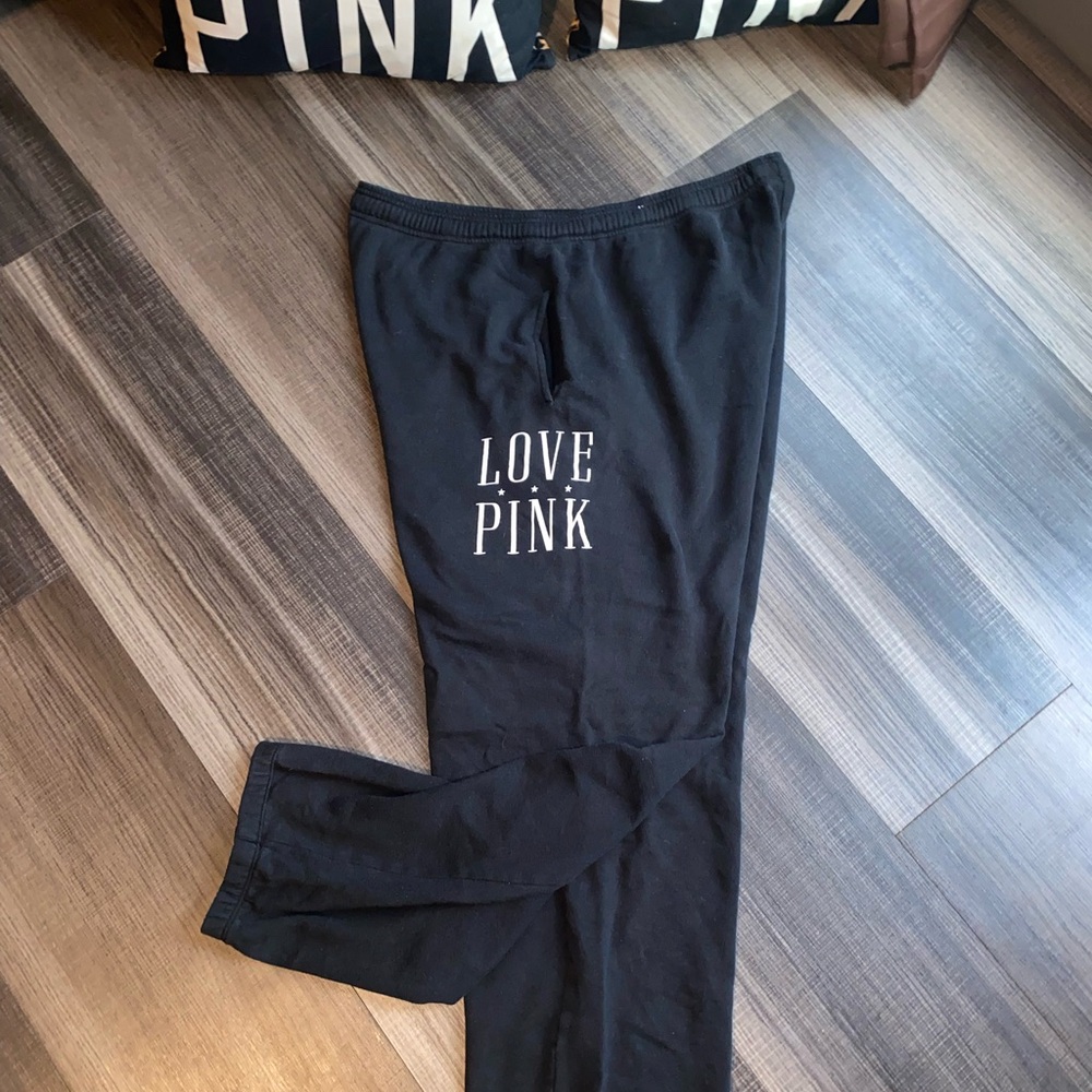 PINK Victoria's Secret Black Love Pink Pants